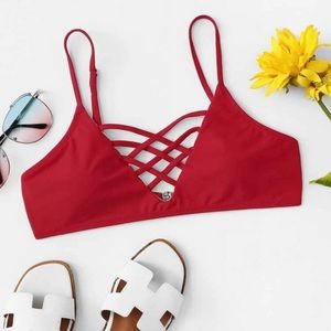 Criss-Cross Strappy Bathing Suit Top